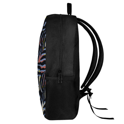Abstract Zebra Pattern Print 17 Inch Backpack