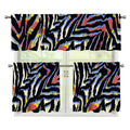 Abstract Zebra Pattern Print 3 Piece Kitchen Curtains