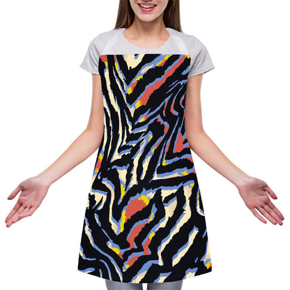 Abstract Zebra Pattern Print Adjustable Apron