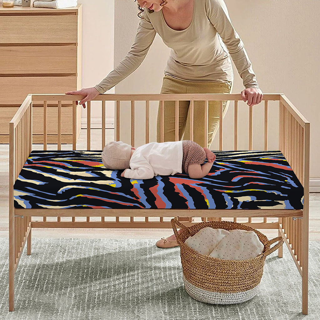 Abstract Zebra Pattern Print Baby Crib Sheet