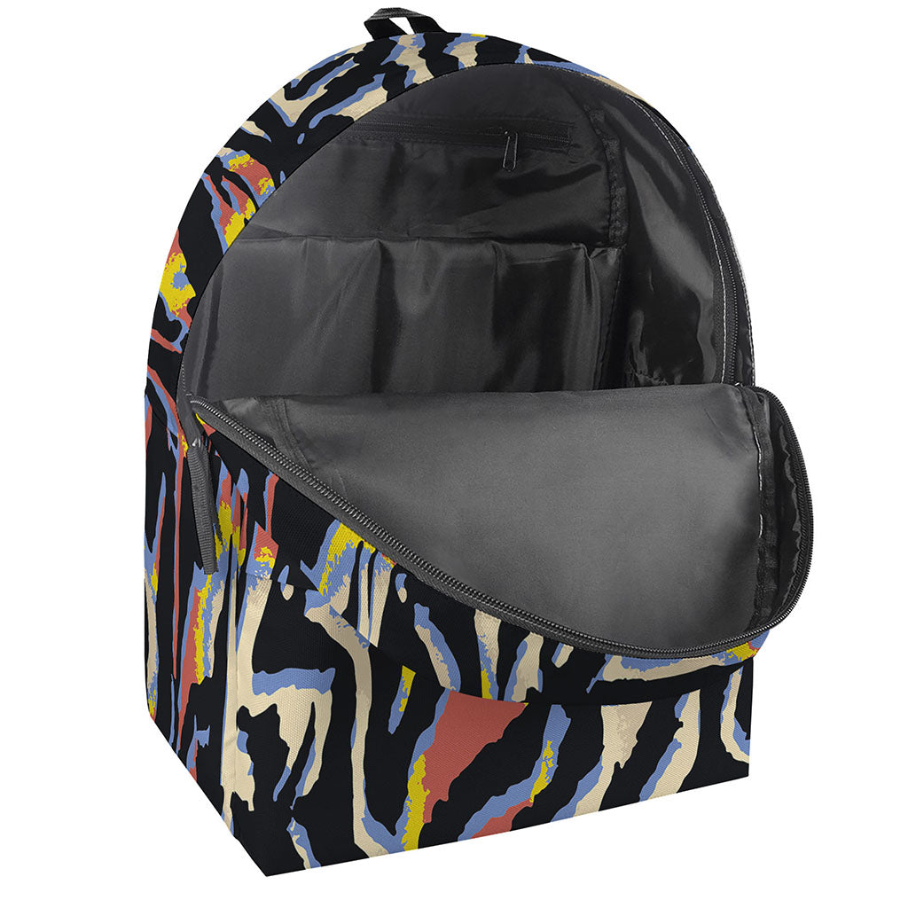Abstract Zebra Pattern Print Backpack