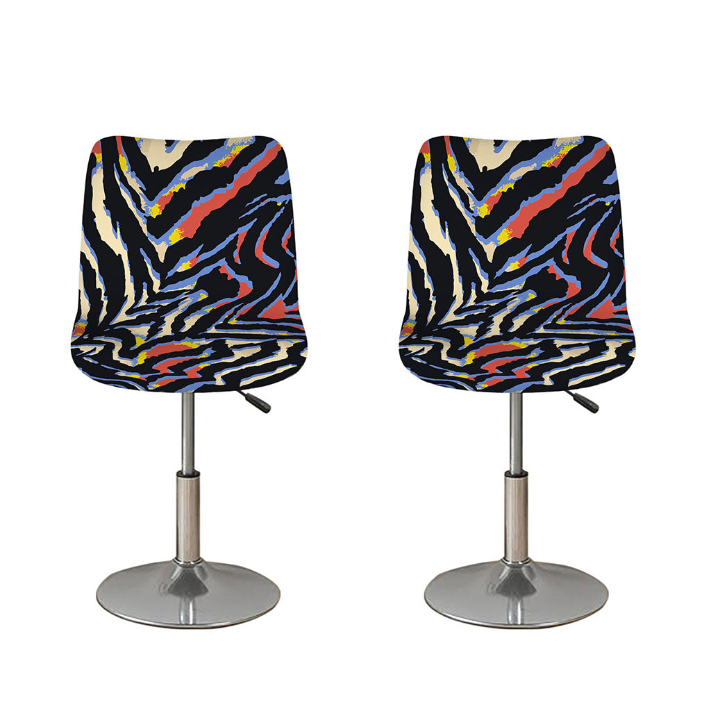 Abstract Zebra Pattern Print Bar Stool Covers