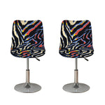 Abstract Zebra Pattern Print Bar Stool Covers