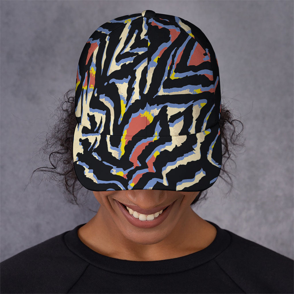 Abstract Zebra Pattern Print Baseball Cap