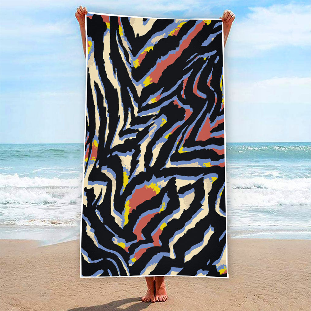 Abstract Zebra Pattern Print Beach Towel