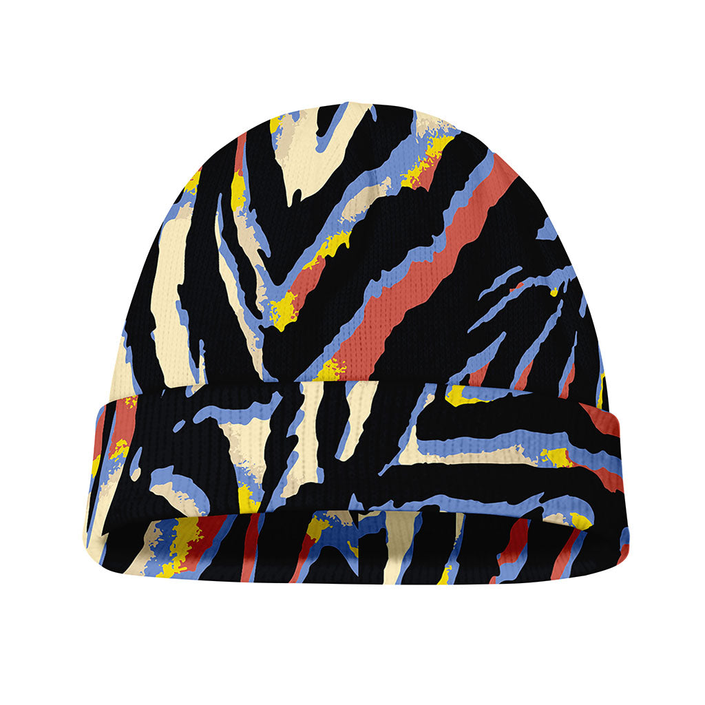 Abstract Zebra Pattern Print Beanie