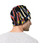 Abstract Zebra Pattern Print Beanie