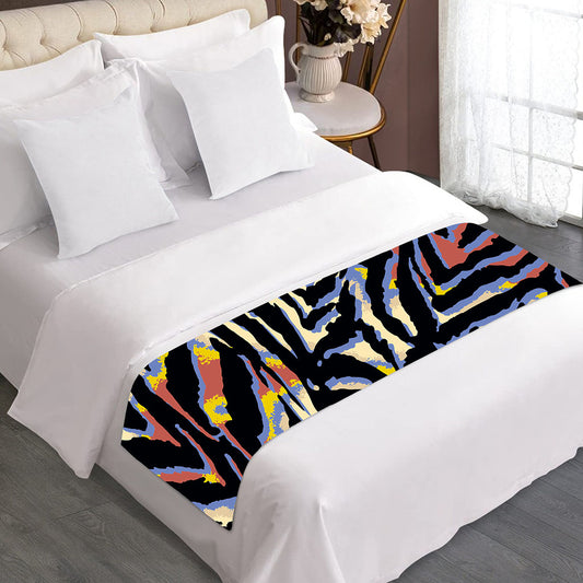 Abstract Zebra Pattern Print Bed Runner