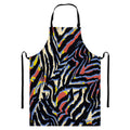 Abstract Zebra Pattern Print Bib Apron With Pocket