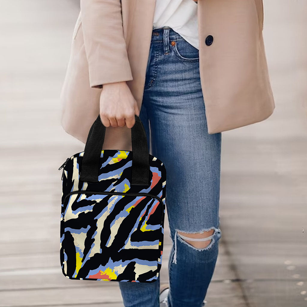 Abstract Zebra Pattern Print Bible Tote Bag