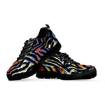 Abstract Zebra Pattern Print Black Running Shoes