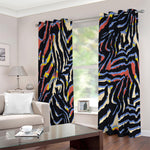 Abstract Zebra Pattern Print Blackout Grommet Curtains