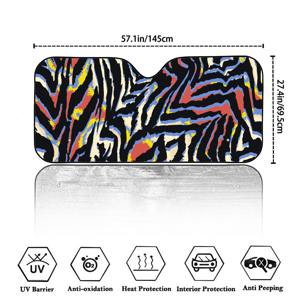 Abstract Zebra Pattern Print Car Windshield Sun Shade