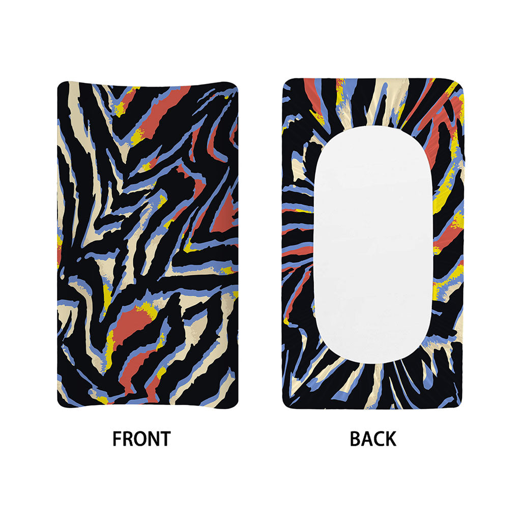 Abstract Zebra Pattern Print Changing Pad Cover