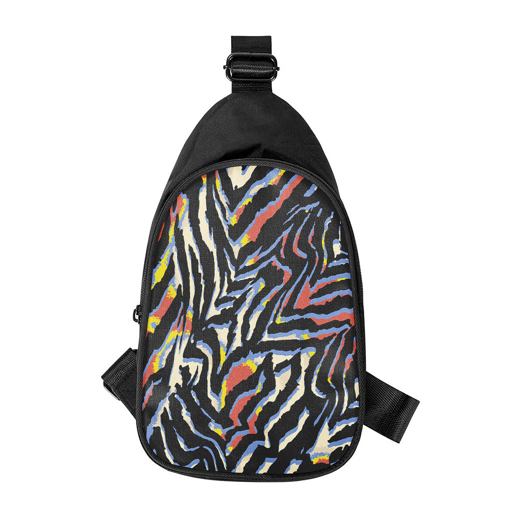 Abstract Zebra Pattern Print Chest Bag