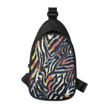 Abstract Zebra Pattern Print Chest Bag