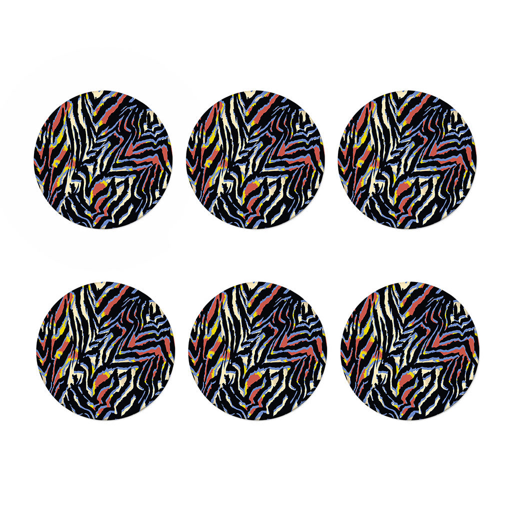 Abstract Zebra Pattern Print Coaster Set
