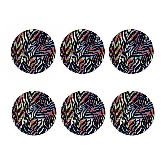Abstract Zebra Pattern Print Coaster Set
