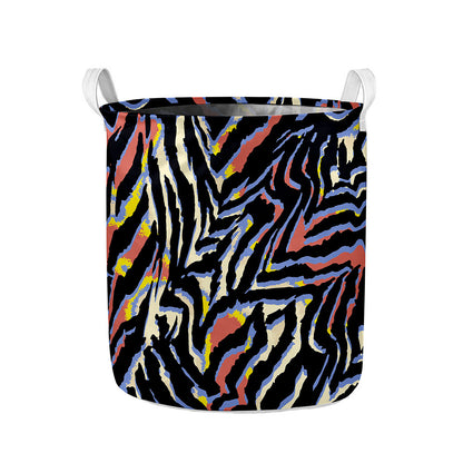 Abstract Zebra Pattern Print Collapsible Laundry Basket
