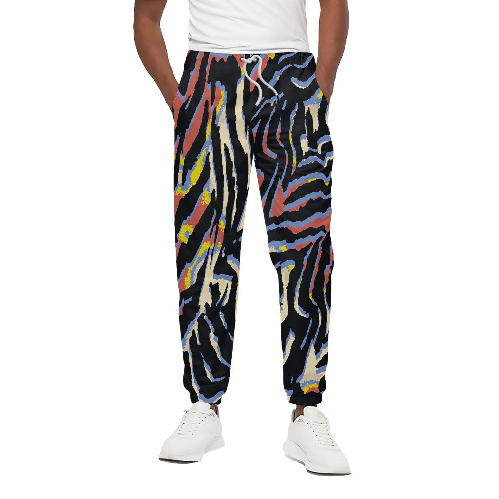 Abstract Zebra Pattern Print Cotton Pants