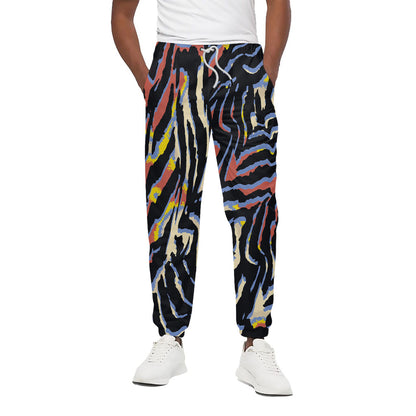 Abstract Zebra Pattern Print Cotton Pants