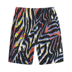 Abstract Zebra Pattern Print Cotton Shorts