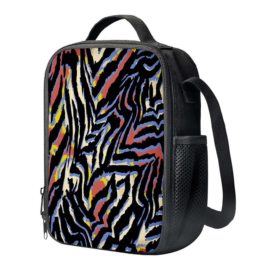 Abstract Zebra Pattern Print Crossbody Lunch Bag