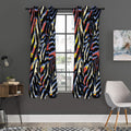 Abstract Zebra Pattern Print Grommet Curtain Panels
