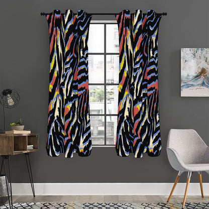 Abstract Zebra Pattern Print Curtain