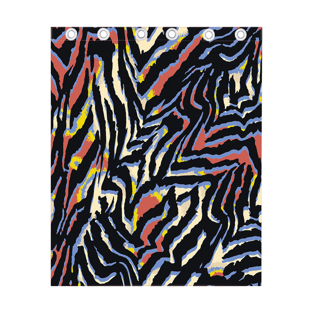 Abstract Zebra Pattern Print Curtain
