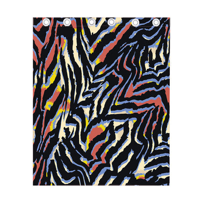 Abstract Zebra Pattern Print Curtain
