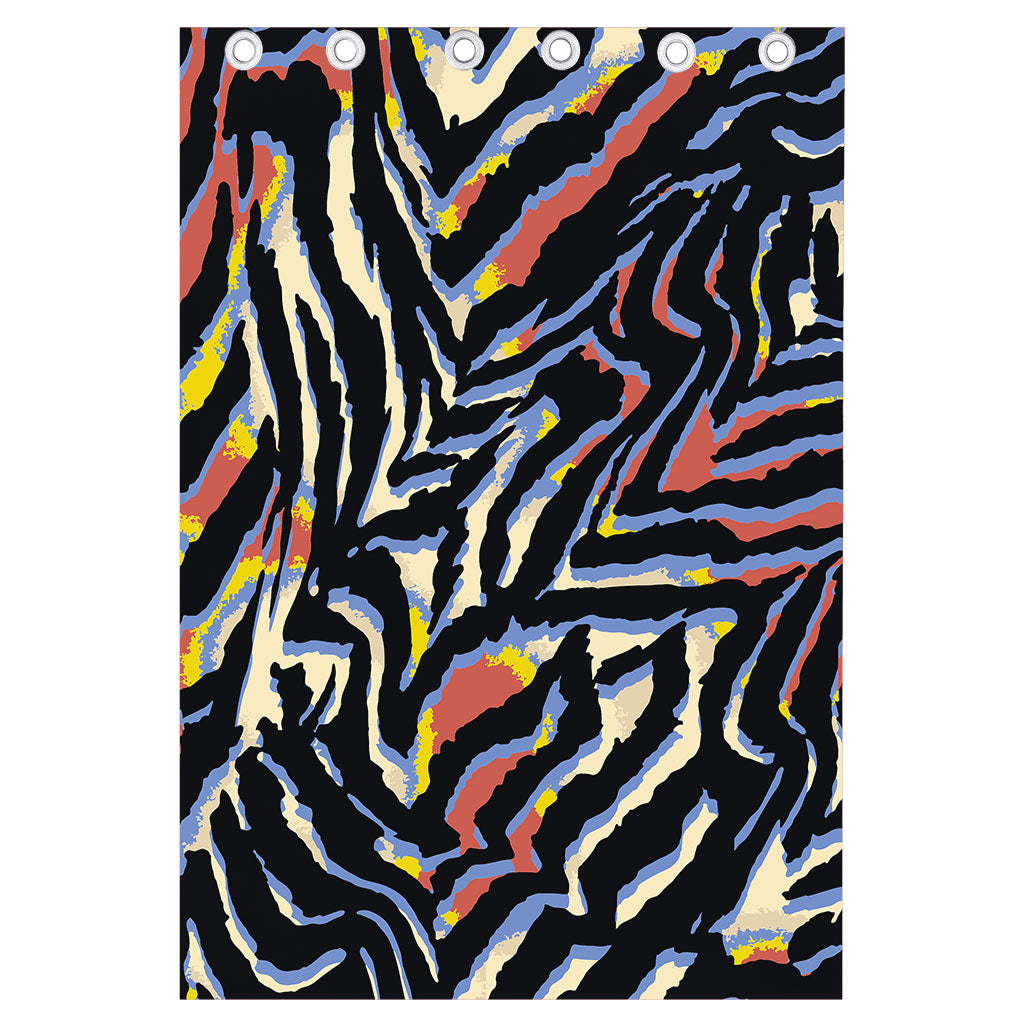 Abstract Zebra Pattern Print Curtain
