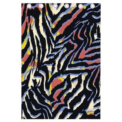 Abstract Zebra Pattern Print Curtain