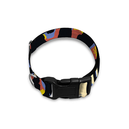 Abstract Zebra Pattern Print Dog Collar