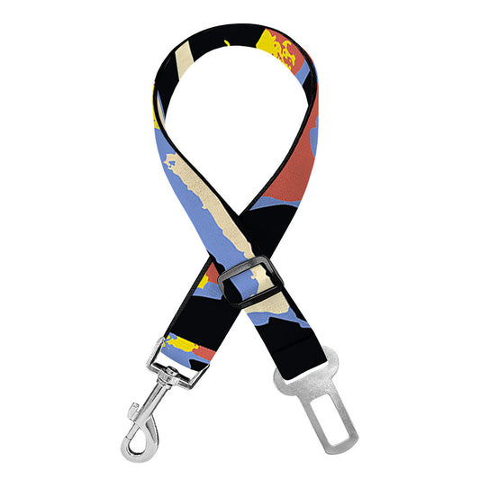 Abstract Zebra Pattern Print Dog Seat Belt