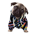 Abstract Zebra Pattern Print Dog Zip Up Hoodie