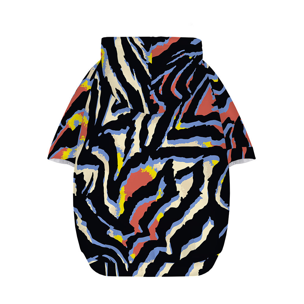 Abstract Zebra Pattern Print Dog Zip Up Hoodie