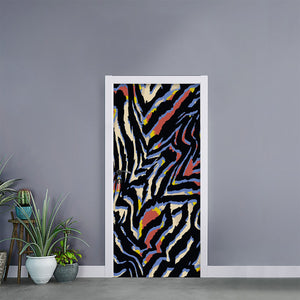 Abstract Zebra Pattern Print Door Sticker