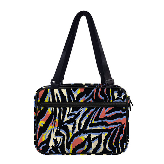 Abstract Zebra Pattern Print Double Strap Bible Bag