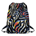 Abstract Zebra Pattern Print Drawstring Backpack