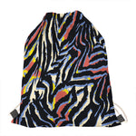 Abstract Zebra Pattern Print Drawstring Bag