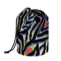 Abstract Zebra Pattern Print Drawstring Makeup Bag