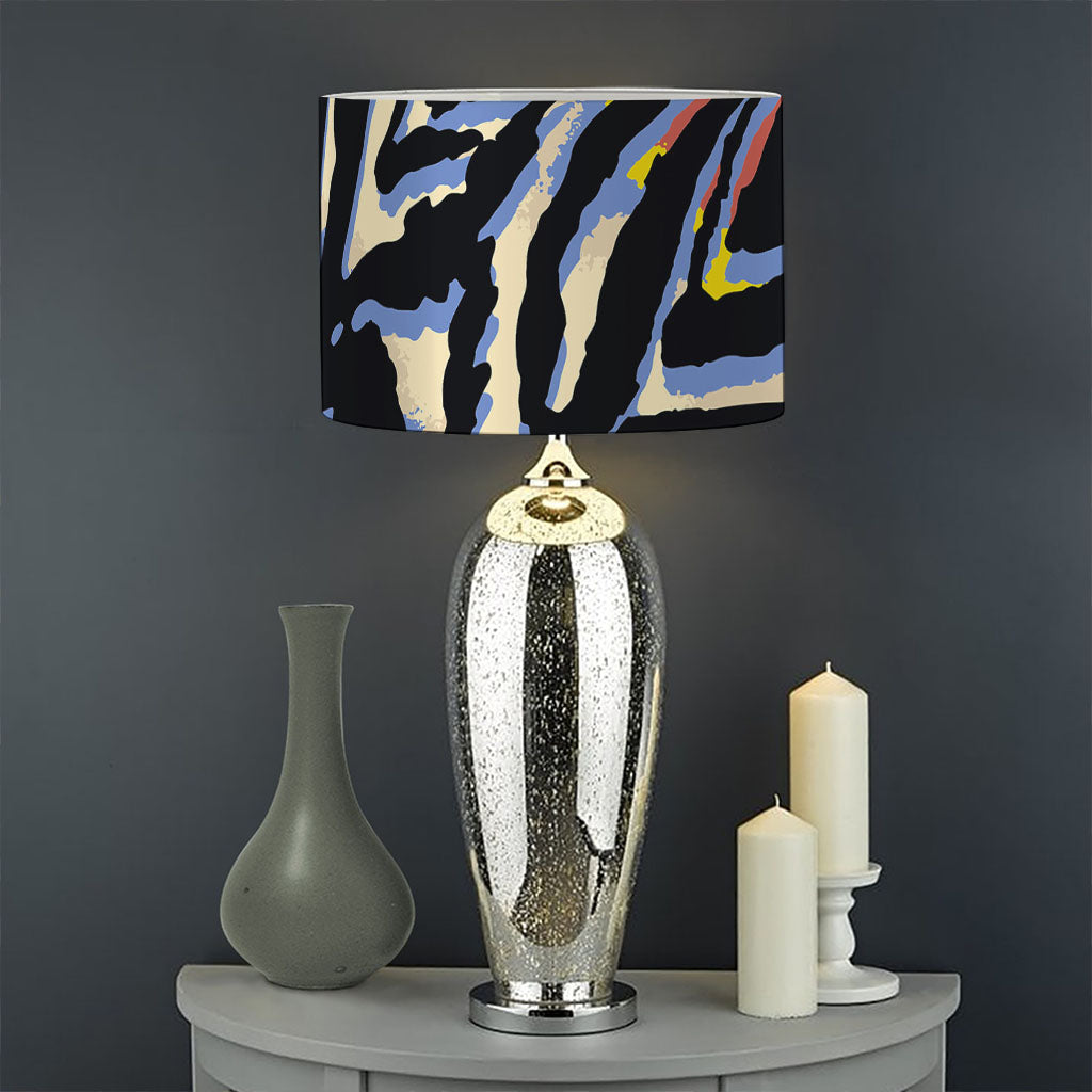 Abstract Zebra Pattern Print Drum Lamp Shade