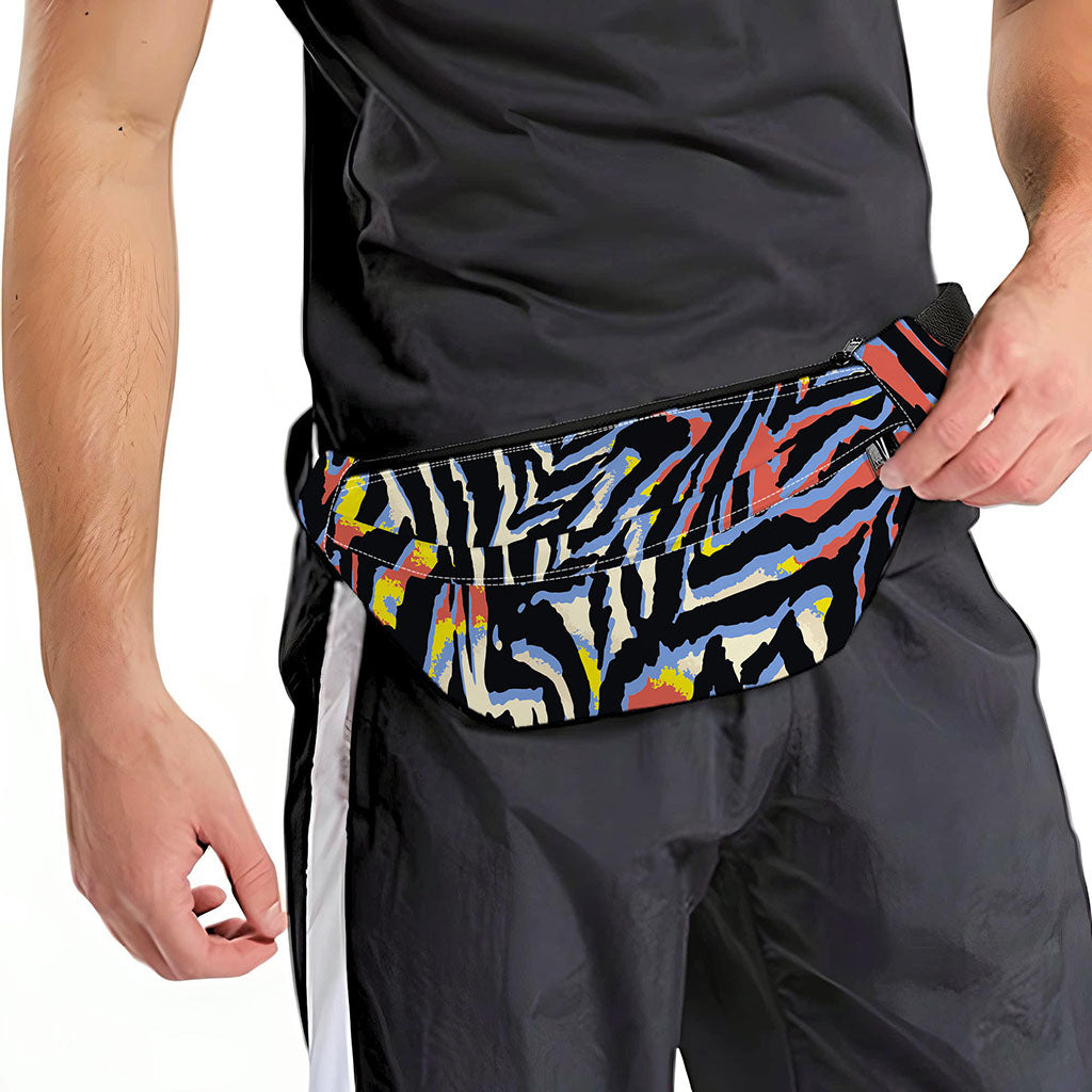 Abstract Zebra Pattern Print Fanny Pack