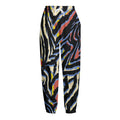 Abstract Zebra Pattern Print Fleece Lined Knit Pants