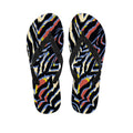 Abstract Zebra Pattern Print Flip Flops