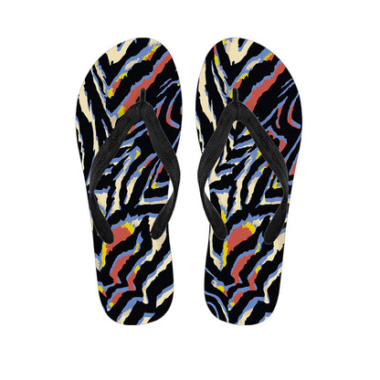 Abstract Zebra Pattern Print Flip Flops