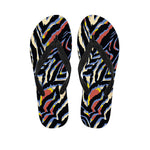 Abstract Zebra Pattern Print Flip Flops
