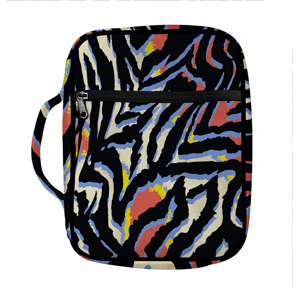 Abstract Zebra Pattern Print Front Pocket Bible Bag