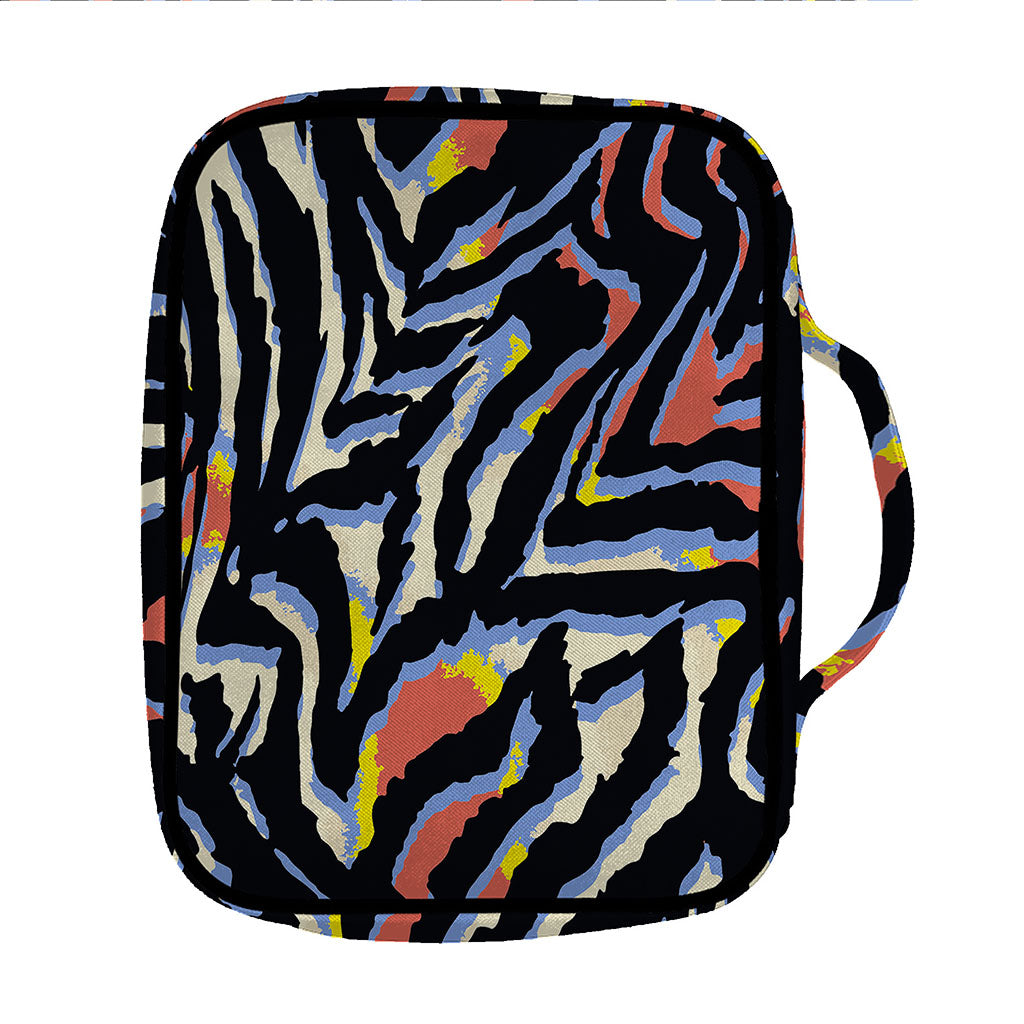 Abstract Zebra Pattern Print Front Pocket Bible Bag